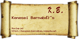 Kenesei Barnabás névjegykártya
