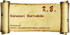 Kenesei Barnabás névjegykártya